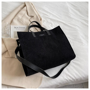 Corduroy Shoulder Crossbody Bag for Women Vintage Shopper Bags