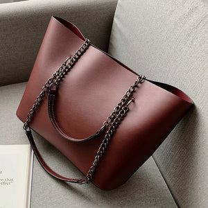 Office Women PU Leather Shoulder Bag High Capacity Female Large Bag