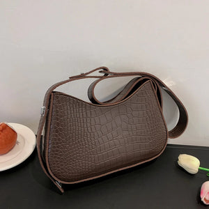 Stone Pattern Crossbody Bags Ladies Vintage Leather Shoulder Bags