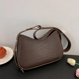 Stone Pattern Crossbody Bags Ladies Vintage Leather Shoulder Bags
