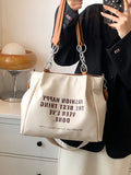 Large Capacity Women's Shoulder Bag Top Handle Shopper Bag