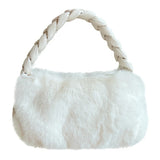 Women's Plush Handbag, Stylish High Plush Cloud Underarm Bag