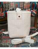 Women's Spring Woven Lace Up Bucket Shoulder Bag