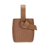 Women's Spring Woven Lace Up Bucket Shoulder Bag