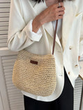 Women's Weave Beach Bag Large Capacity Shoulder Crossbody Tote