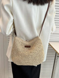 Women's Weave Beach Bag Large Capacity Shoulder Crossbody Tote