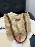 Women's Weave Beach Bag Large Capacity Shoulder Crossbody Tote