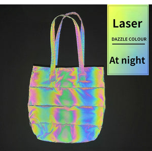 Women's Laser Tote Shoulder Bag Large Shopping Purse