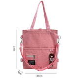 Canvas Shoulder Bag Retro Solid Girls Student Bookbag Tote Bags
