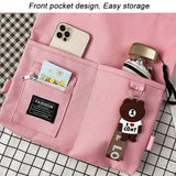 Canvas Shoulder Bag Retro Solid Girls Student Bookbag Tote Bags