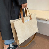 Corduroy Satchel Shoulder Bags Ladies Totes Crossbody Bag for Women