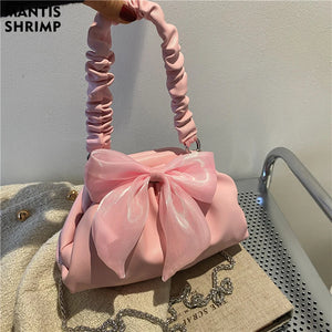 Women's Top-handle Bag Solid Messenger Pack Bow Chains Crossbody