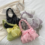 Women's Top-handle Bag Solid Messenger Pack Bow Chains Crossbody