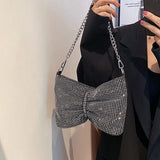 Diamond Chain Pleated Evening Bag for Women