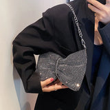 Diamond Chain Pleated Evening Bag for Women