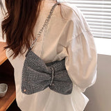 Diamond Chain Pleated Evening Bag for Women