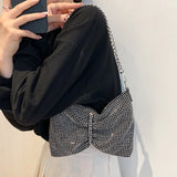 Diamond Chain Pleated Evening Bag for Women