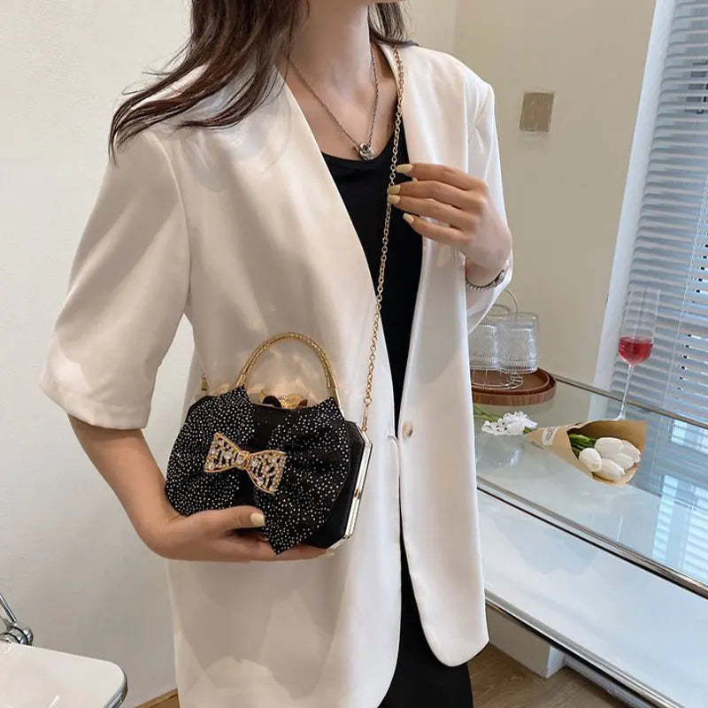 Sequined Clutch Bowknot Wedding Evening Bag