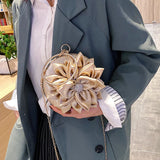3D Flowers Women's Evening Shoulder Bag Crossbody Female