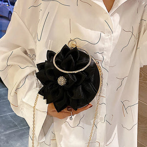 3D Flowers Women's Evening Shoulder Bag Crossbody Female