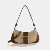 Retro Stitching Shoulder Bag Women Autumn Crossbody