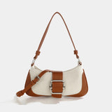 Retro Stitching Shoulder Bag Women Autumn Crossbody