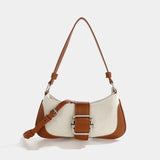 Retro Stitching Shoulder Bag Women Autumn Crossbody