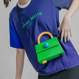 Women's Handheld Contrast Messenger Bag Shoulder Bag