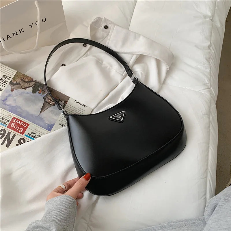 Retro PU Leather Shoulder Tote Bag Women's Clutch
