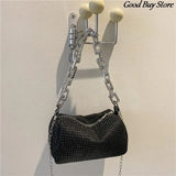 Rhinestone Evening Clutch Silver Crystal Wedding Bag