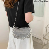 Rhinestone Evening Clutch Silver Crystal Wedding Bag