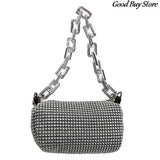 Rhinestone Evening Clutch Silver Crystal Wedding Bag