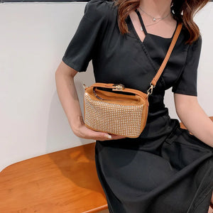 Rhinestones Evening Clutch Bag - Silver Diamond Shoulder Bag