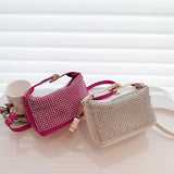 Silver Diamond Evening Clutch Bag Rhinestones Shoulder Purse