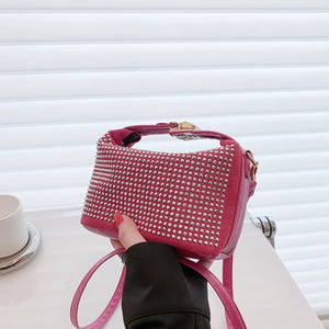 Silver Rhinestones Evening Clutch Diamond Shoulder Bag