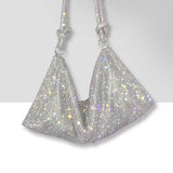 Silver Rhinestones Evening Clutch Bag Crystal Dinner Party Wedding Purses Handba