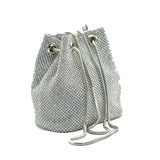 Silver Crystal Rhinestones Evening Clutch Bag Purse