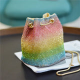 Silver Crystal Rhinestones Evening Clutch Bag Purse