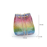 Silver Crystal Rhinestones Evening Clutch Bag Purse