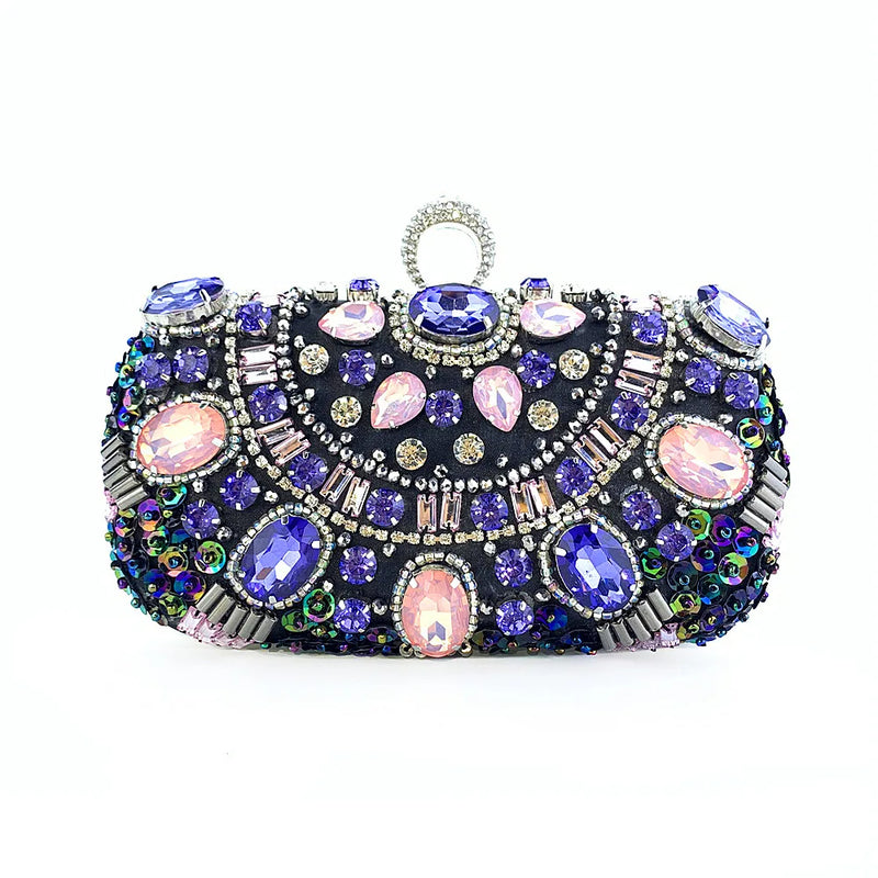 Bead Rust Dinner Clutch Bag Rhinestone Ladies Clutch Bag