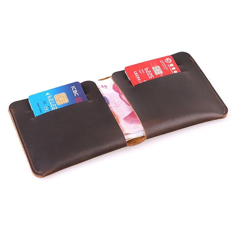 Vintage Cow Leather Men Wallet Slim Minimalist