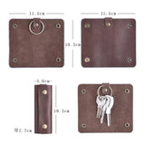 Vegetable Tanning Leather Key Holder Wallets Small Car Keys Case