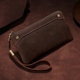 Crazy Horse Leather Long Wallet Distressed Vintage Large Zipper Handbag