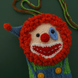 Female Clown Knitted Pouch Crossbody Bag Girl Casual Side Sling Shoulder Bag