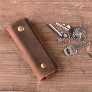 Leather Housekeeper Key Wallet Car Case Bag Pouch