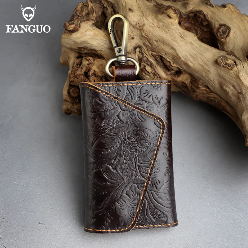 Men's Leather Key Wallet Car Key Holder Soft Bag Keys Case Pouch