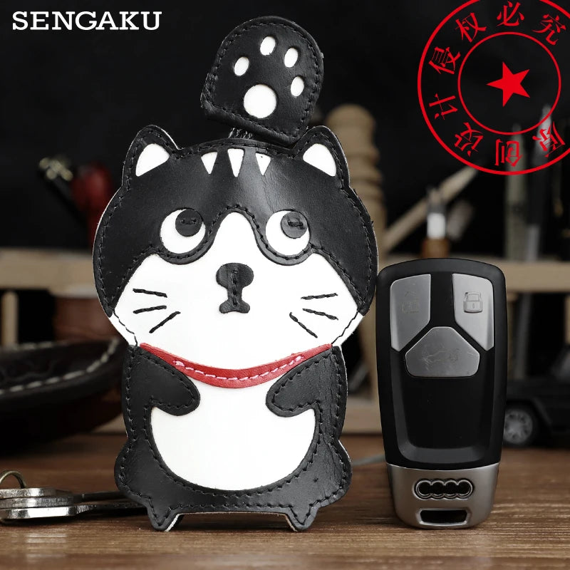 Leather Key Wallet Car Key Holder Keys Case Key Organizer Keychain Keyring