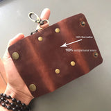 Leather Key Wallet Men Holder Keychain Pouch Purse Zipper Car Small Key Case