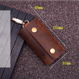 Leather Key Wallet Men Holder Keychain Pouch Purse Zipper Car Small Key Case