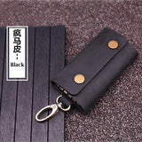 Leather Key Wallet Men Holder Keychain Pouch Purse Zipper Car Small Key Case